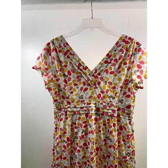 Boden Floral V Neck Cap Sleeves Dress Size 8L - Picture 4 of 10